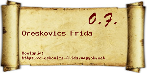 Oreskovics Frida névjegykártya